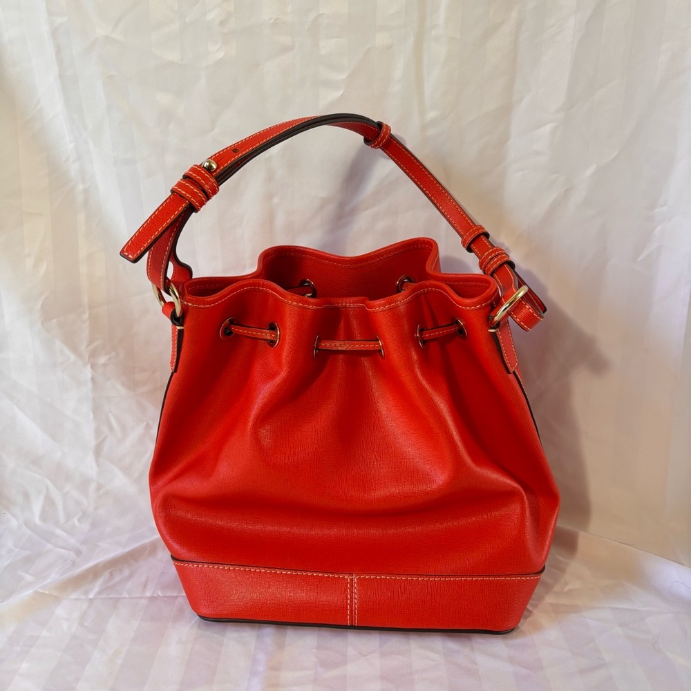 Dooney & Bourke Saffiano Kendall Crossbody Fall Tomato Bag Purse NEW - Picture 4 of 16